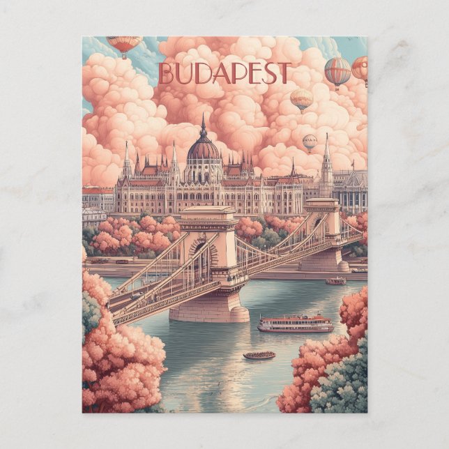 Postal Budapest Hungría Viajes (Anverso)