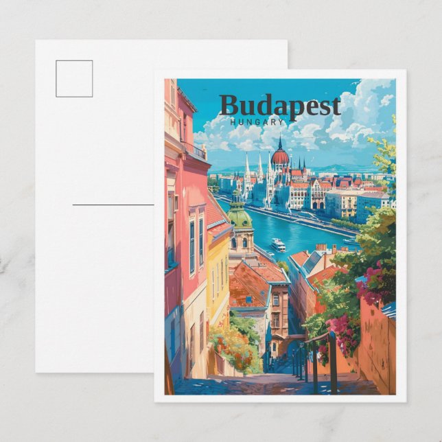 Postal Budapest Hungría Viajes de arte (Anverso / Reverso)