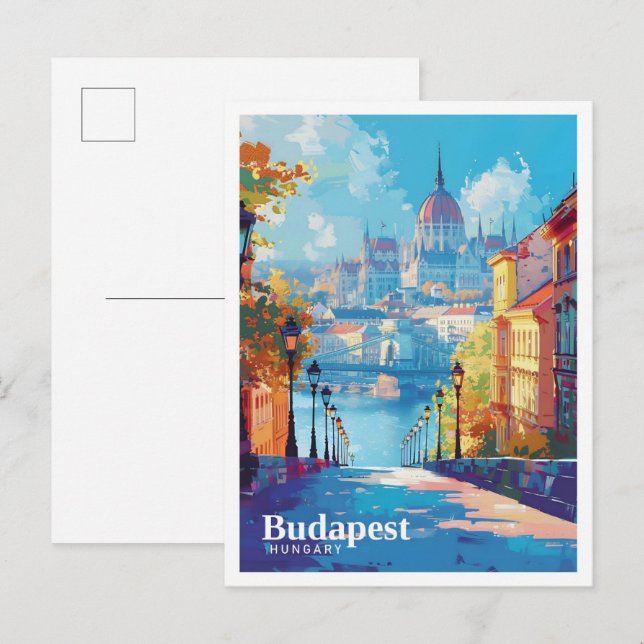 Postal Budapest Hungría Viajes de arte (Anverso / Reverso)