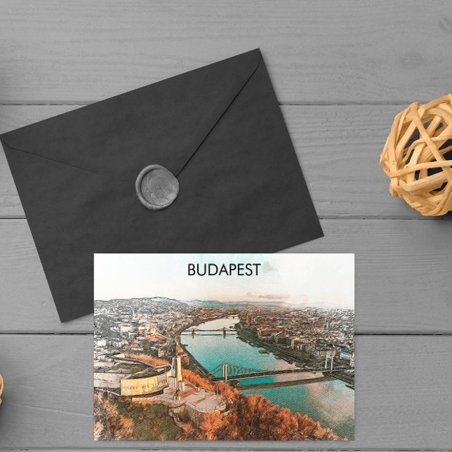 Postal Budapest Hungría Vista del Danubio Panorama (budapest hungary danube view)