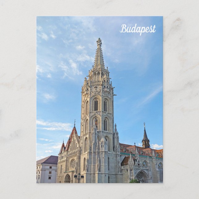 Postal Budapest, Iglesia de Matías (Anverso)
