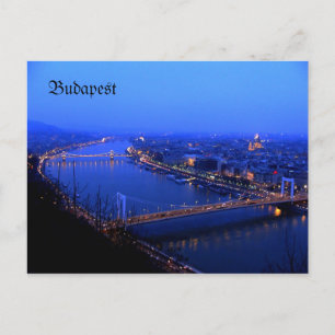 Postal Budapest kilato, Budapest postcard Danubio