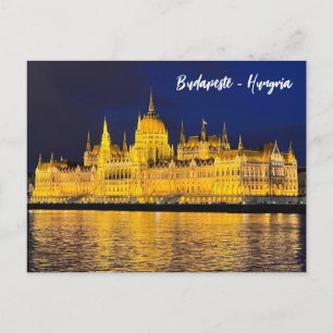 Postal Budapest maravillosa durante la noche