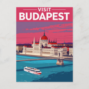 Postal Budapest Parlamento Viajes Retro