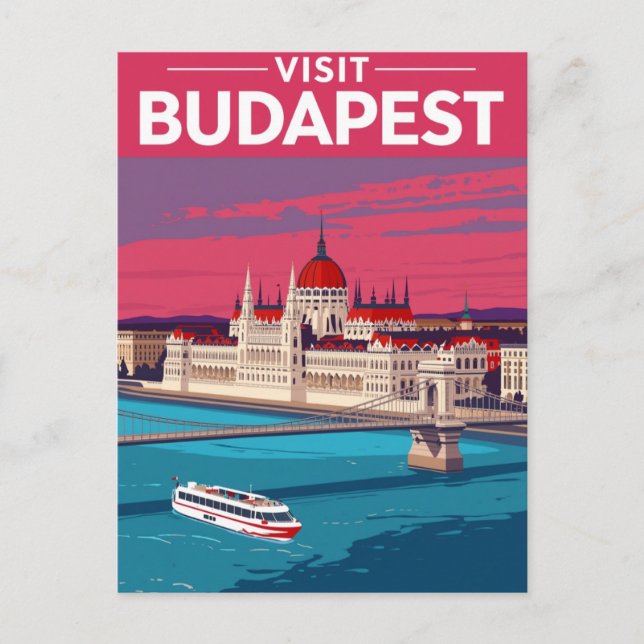 Postal Budapest Parliament Retro Travel (Anverso)