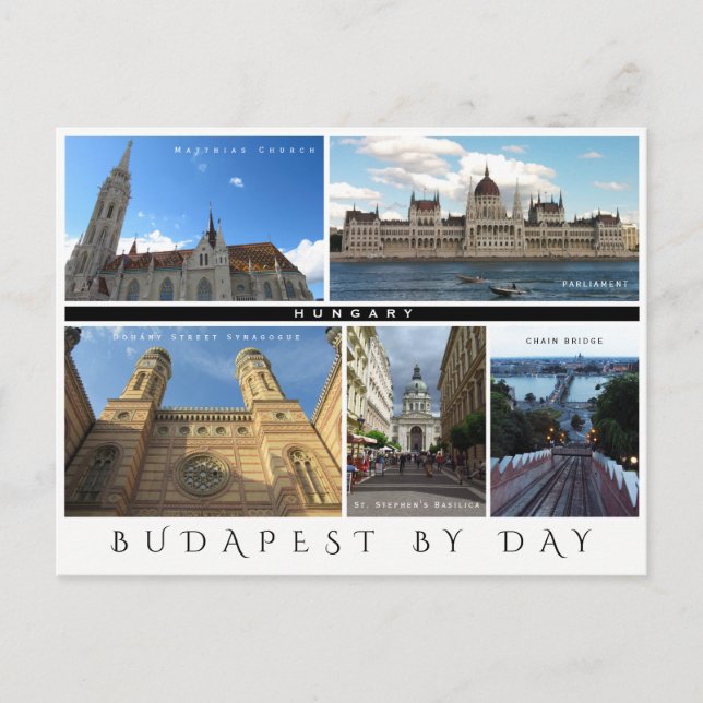 Postal Budapest por día (Anverso)