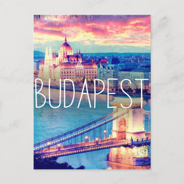 Postal Budapest - poster vintage (Anverso)