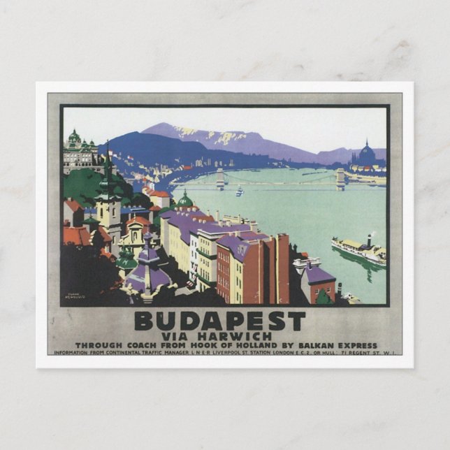 Postal Budapest Vintage Hungría (Anverso)