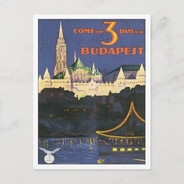 Postal Budapest Vintage Hungría (Anverso)