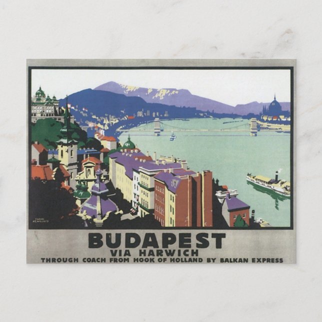 Postal Budapest Vintage Hungría (Anverso)