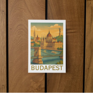 Postal Budapest Vintage Hungría Viaje arte Imprimir