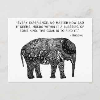 Postal Buddha Henna Wisdom Elephant