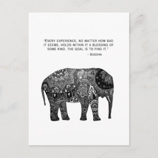 Postal Buddha Henna Wisdom Elephant