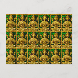 Postal buddha sentado amistoso