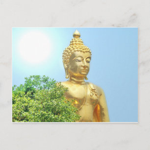 Postal buddha sentado amistoso