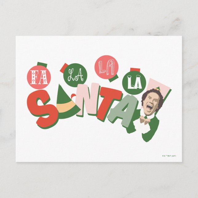 Postal Buddy the Elf | Fa La La Santa (Anverso)