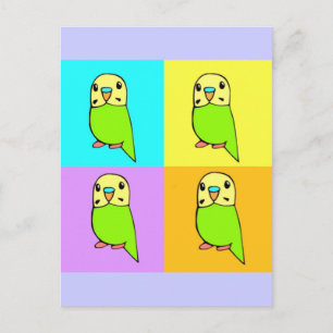 Postal Budgie Pop Art