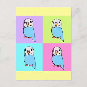 Postal Budgies Pop Art