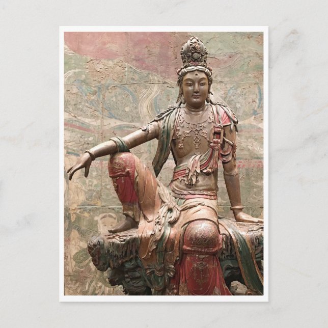 Postal Budismo chino antiguo de Guanyin Bodhisattva (Anverso)