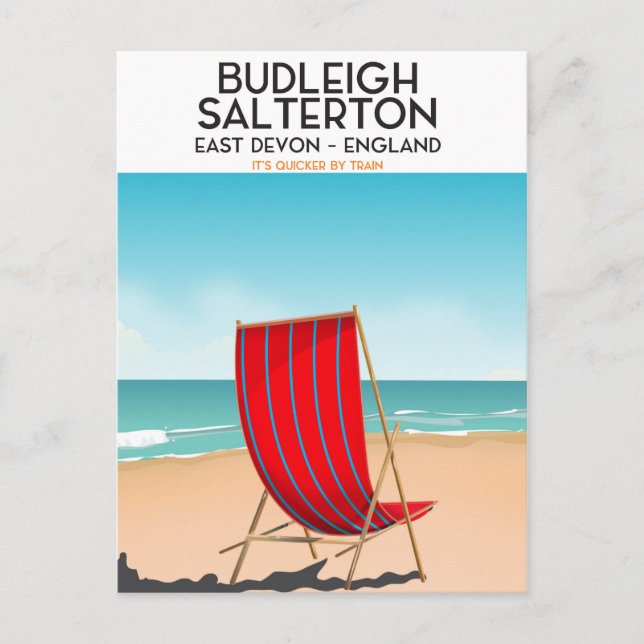 Postal Budleigh Salterton , devon, afiche de viajes (Anverso)