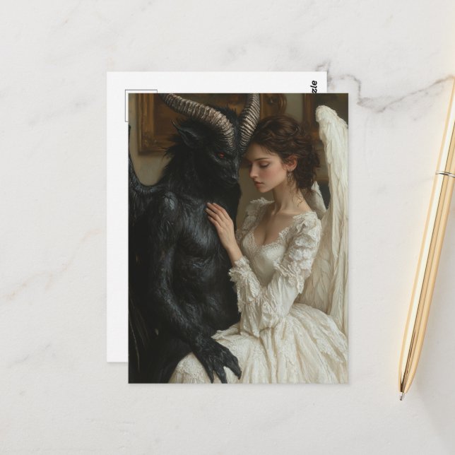 Postal Buen ángel y demonio (Anverso/Reverso In Situ)