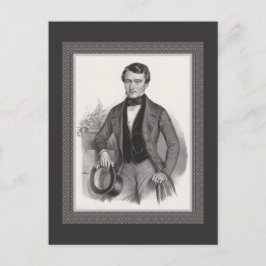 Postal Buen Biedermeier Caballero Elegante Vintage