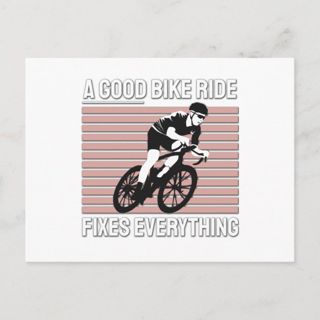 Postal Buen diseño de ciclismo - Un buen arreglo de cicli (Anverso)