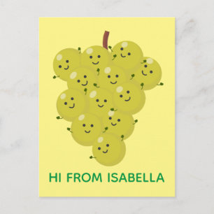 Postal Buen ilustracion de uvas personalizados