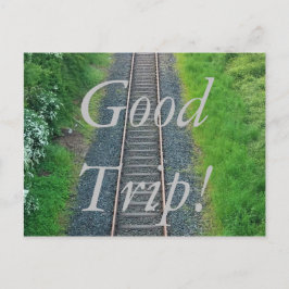 Postal ¡Buen Viaje! Ferrocarril ferroviario en el paisaje