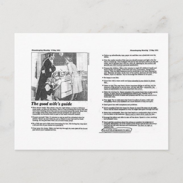 Postal buena esposa (Anverso)