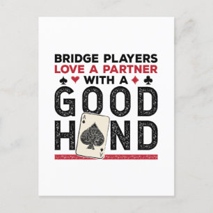 Postal Buena mano de Funny Bridge Player Partner