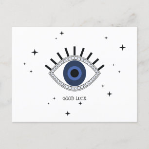 Postal Buena suerte azul ojo talisman tradición griega