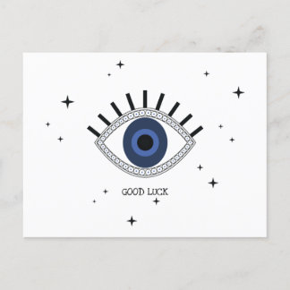 Postal Buena suerte azul ojo talisman tradición griega