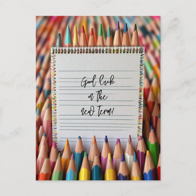 Postal Buena suerte en tu nuevo periodo escolar (Anverso)