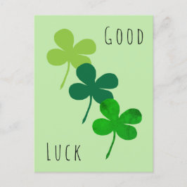 Postal Buena Suerte Verde Shamrock Clover