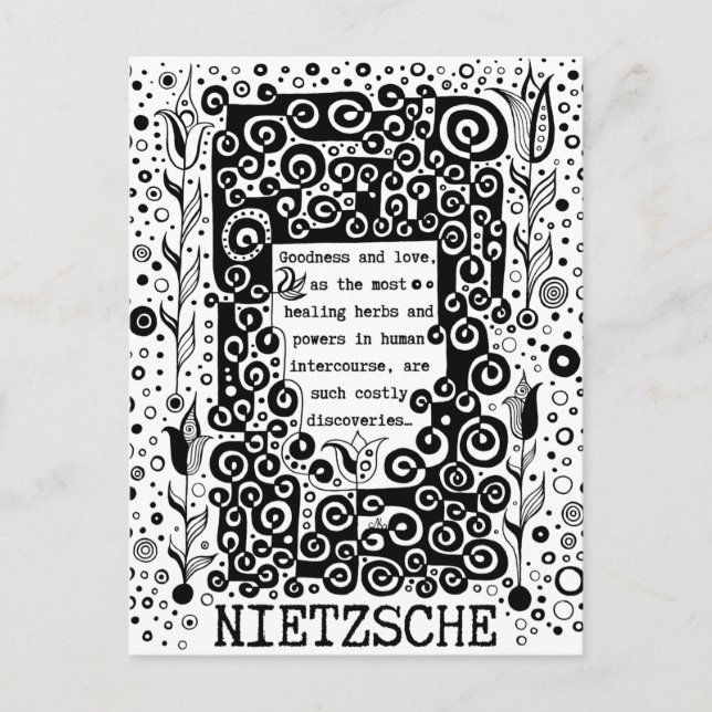 Postal Buena y AMOR cita de Nietzsche (Anverso)