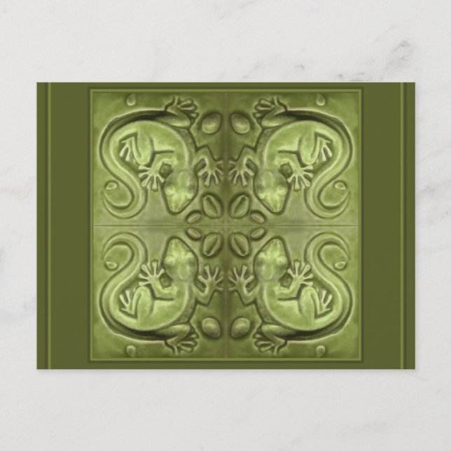 Postal Buenas Baldosas de Fortune Lizard (Anverso)