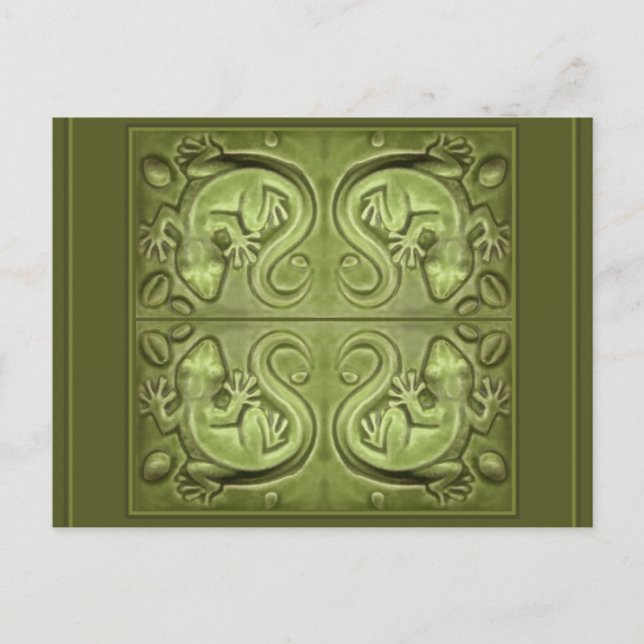 Postal Buenas Baldosas de Fortune Lizard (Anverso)