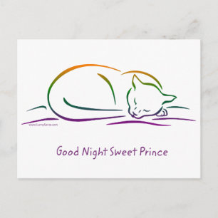 Postal Buenas noches, dulce príncipe (gato)
