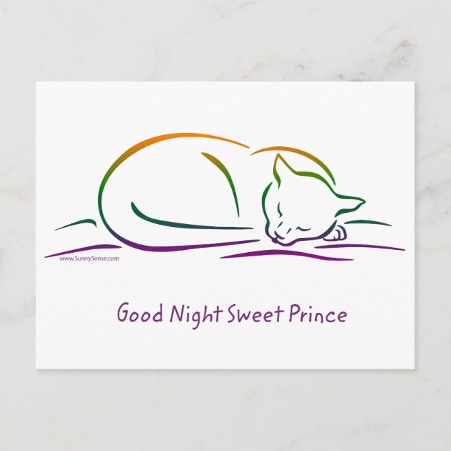Postal Buenas noches, dulce príncipe (gato) (Anverso)