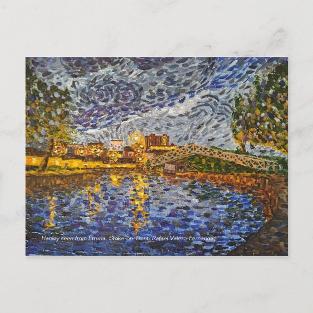 Postal Buenas noches, Hanley de Etruria. Stoke-on-Trent (Anverso)