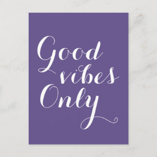 Postal Buenas Vibes Sólo Elevación Positiva Ultra Violeta