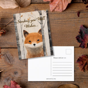 Postal Bueno Desea Whimsical Fall Forest Fox