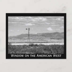 Postal Bueno Molino de viento de bajo desierto negro y bl