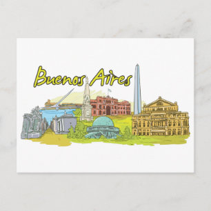 Postal Buenos Aires, Argentina Ciudad Famosa
