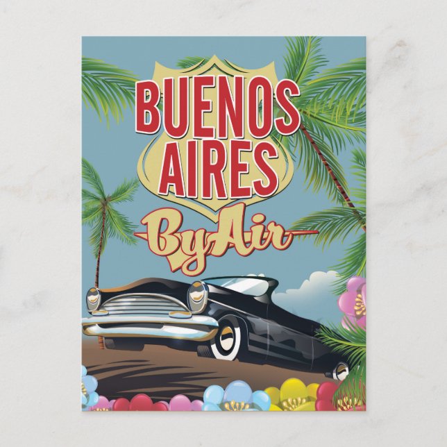 Postal Buenos Aires, poster de vacaciones de Argentina (Anverso)