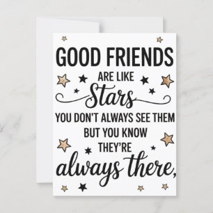 Postal Buenos amigos son como estrellas Frase Inspiradora