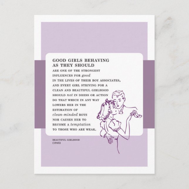 Postal Buenos Chicas comportándose con malos consejos (Anverso)