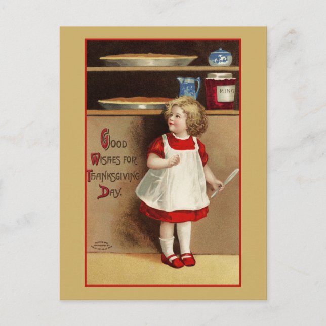 Postal Buenos deseos para la cosecha del Día de Acción de (Anverso)