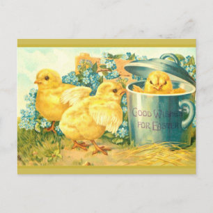 Postal Buenos deseos para Pascua... Vintage Easter Card